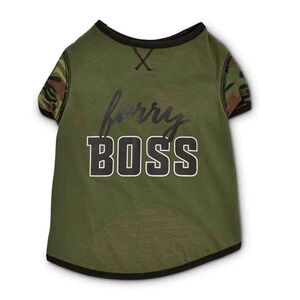 Bond & Co Furry Boss Camo Green Pet Shirt M